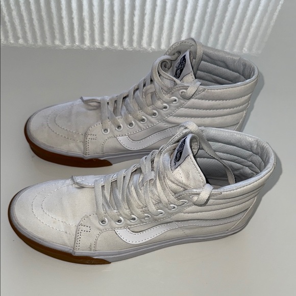 Vans Men\'s Sz 8.5 / W 10 White and Brown High-Top Sneakers main image 7